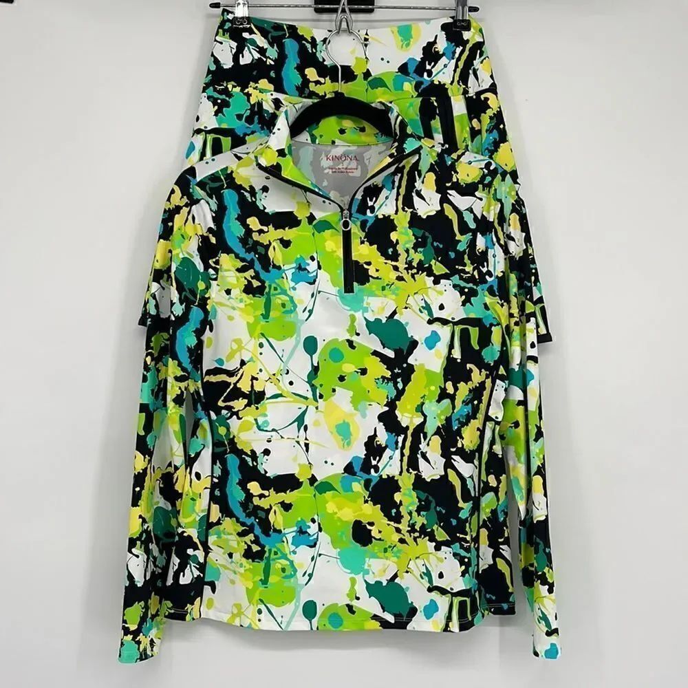 KINÖNA Keep It Covered Long Sleeve Golf Top & Skirt- Splatter Print
